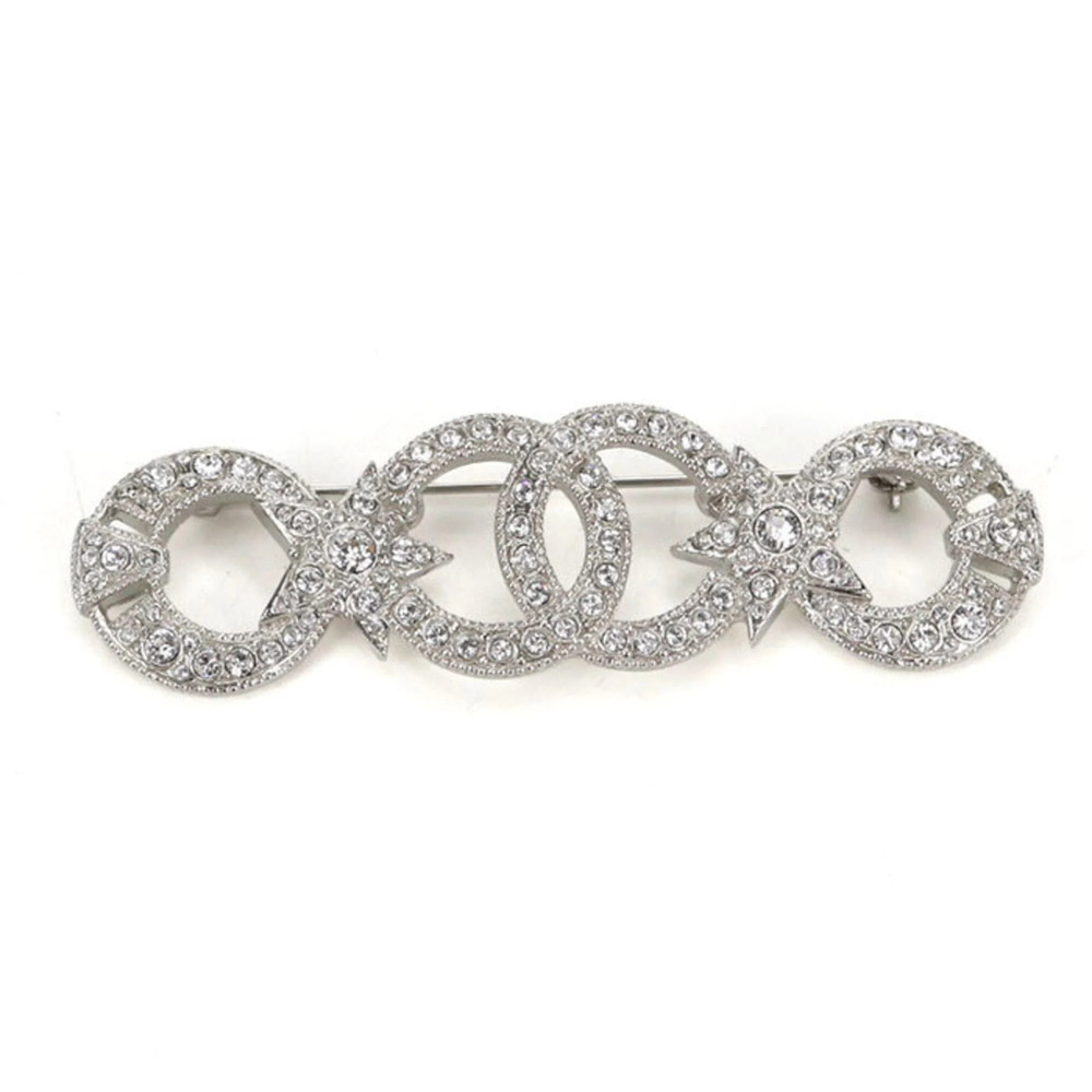 CHANEL Silver Logo Brooch - Picture 1 of 4